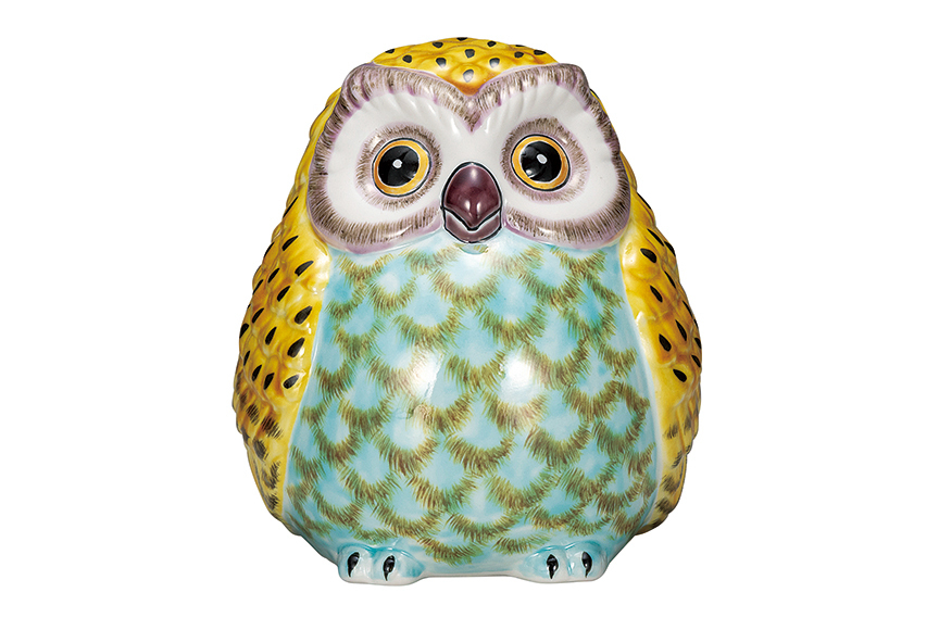 6号ふくろう・黄釉彩